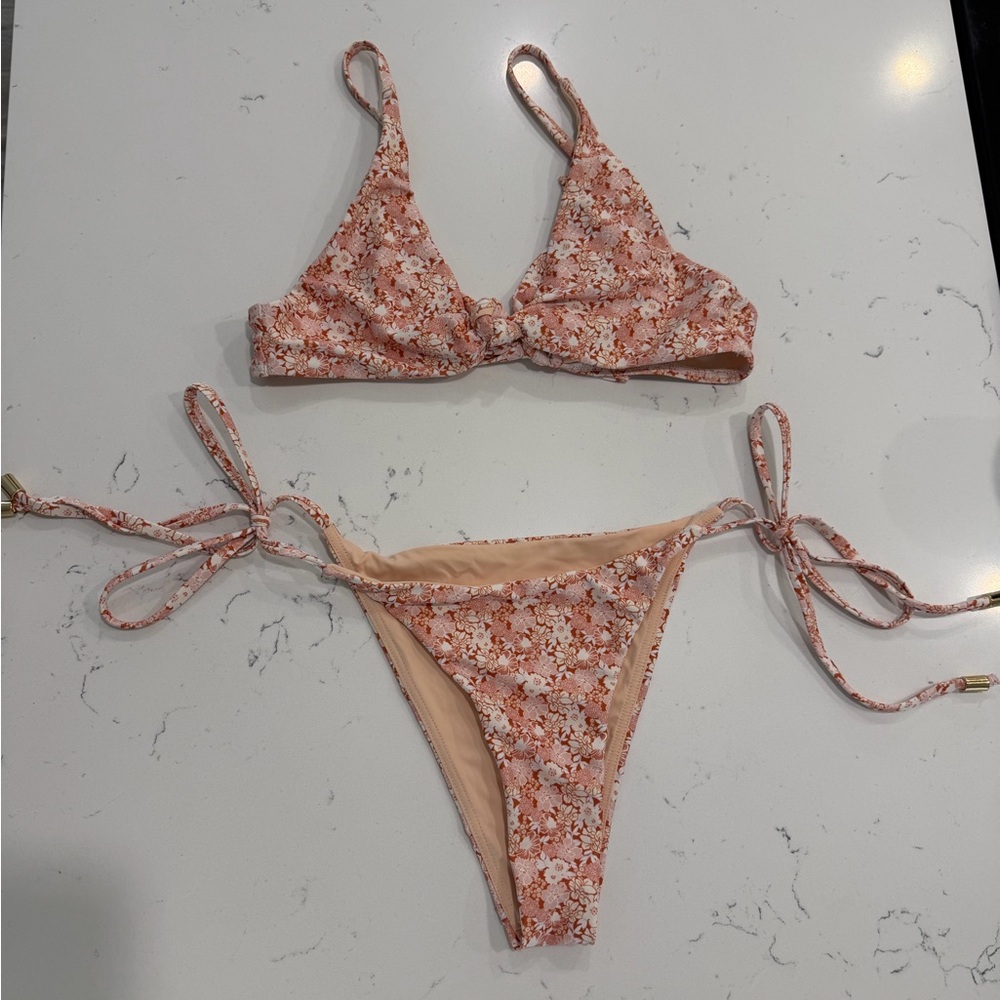 Mink pink floral bikini